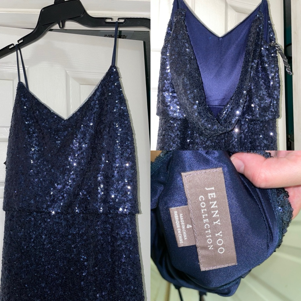 Navy Sequin Jenny Yoo dress